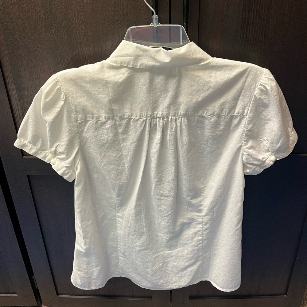 Croft & Barrow White short Sleeve Button Down Shirt womans size small s nwt - Picture 3 of 4